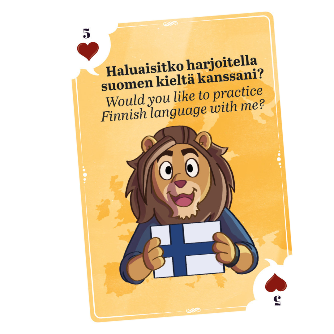 Pelikortit kielten opiskeluun. Language cards.